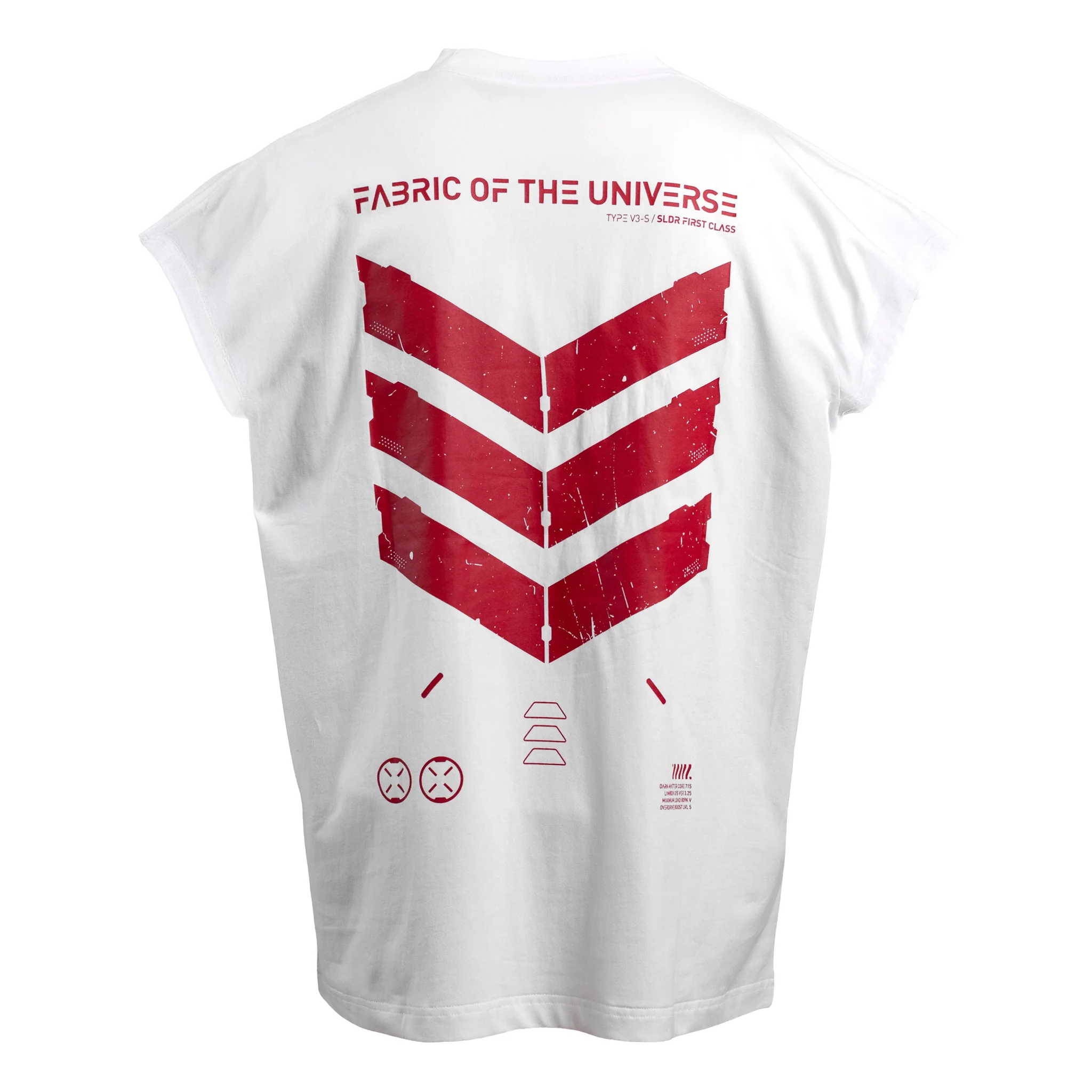 V3-S White Red Oversized Sleeveless